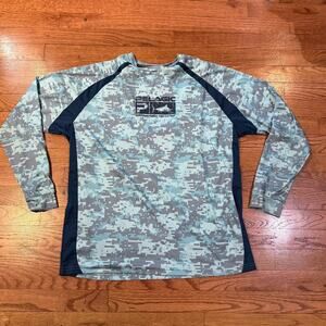 Pelagic PXL Digital Camo Long Sleeve Performance Fishing Shirt Mens Medium